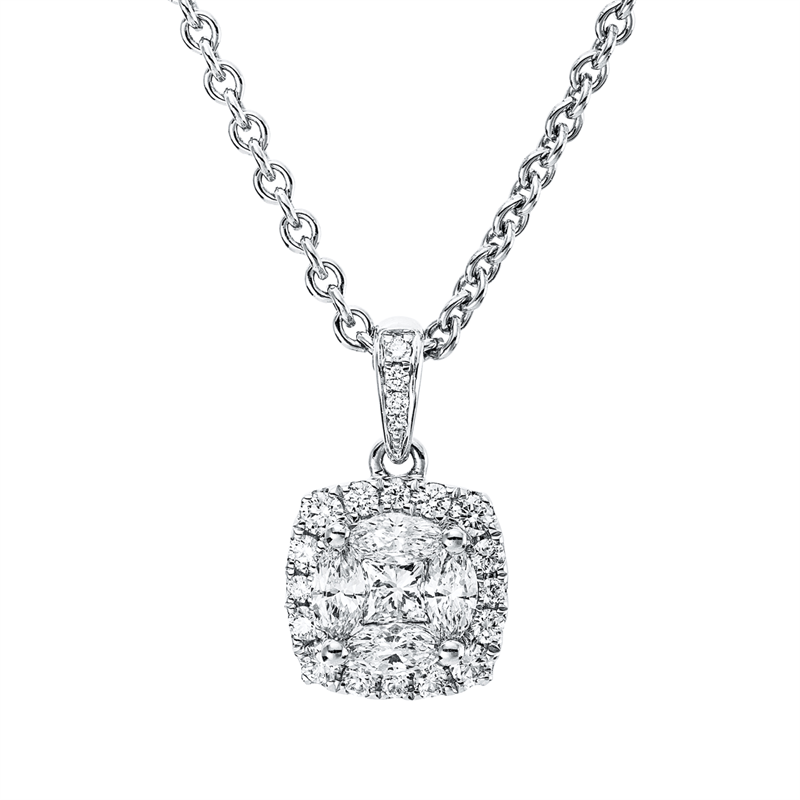 Anhänger    aus 750/-18 Karat Weißgold mit 25 Diamanten 0