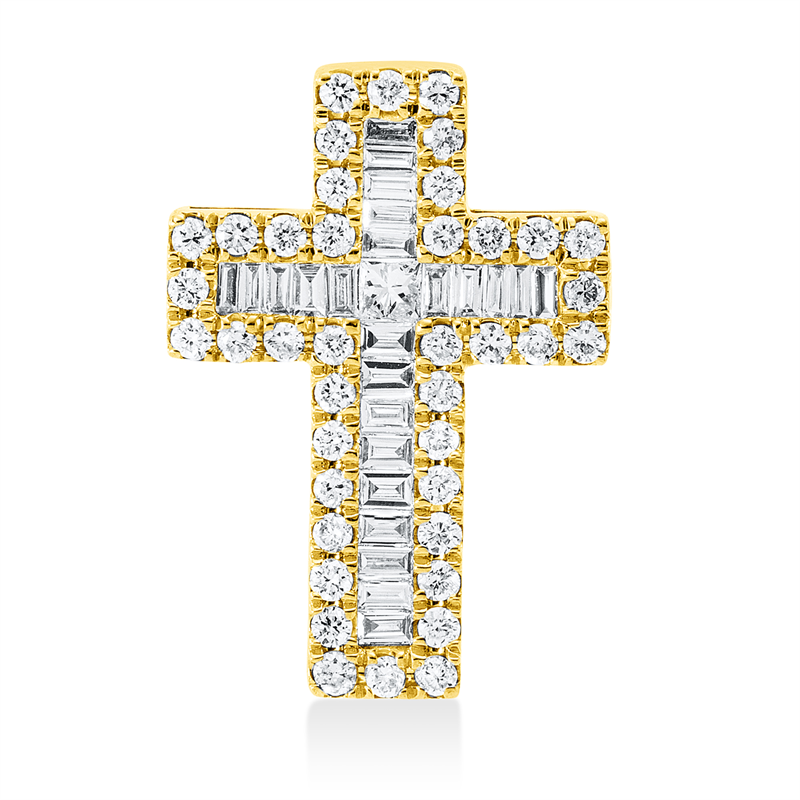 Anhänger    aus 750/-18 Karat Gelbgold mit 65 Diamanten 0