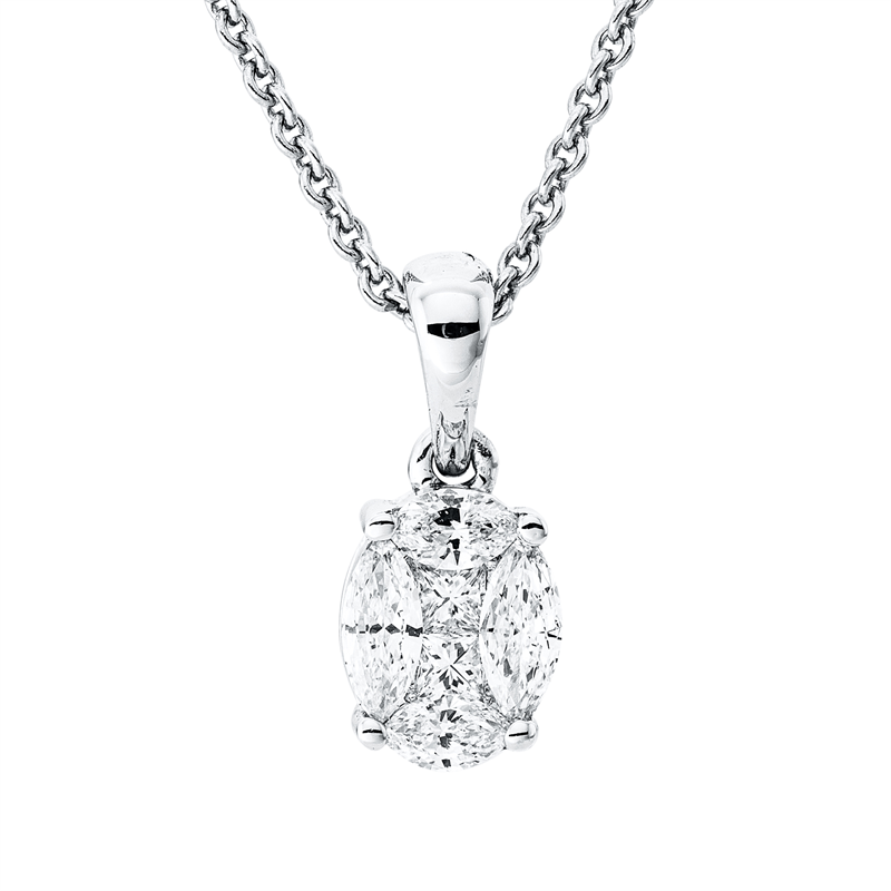 Anhänger    aus 750/-18 Karat Weißgold mit 6 Diamanten 0