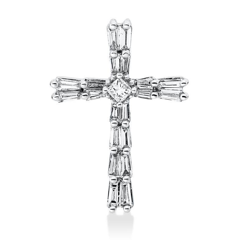 Anhänger    aus 750/-18 Karat Weißgold mit 21 Diamanten 0