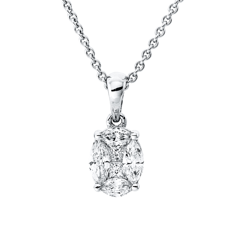 Anhänger    aus 750/-18 Karat Weißgold mit 6 Diamanten 0