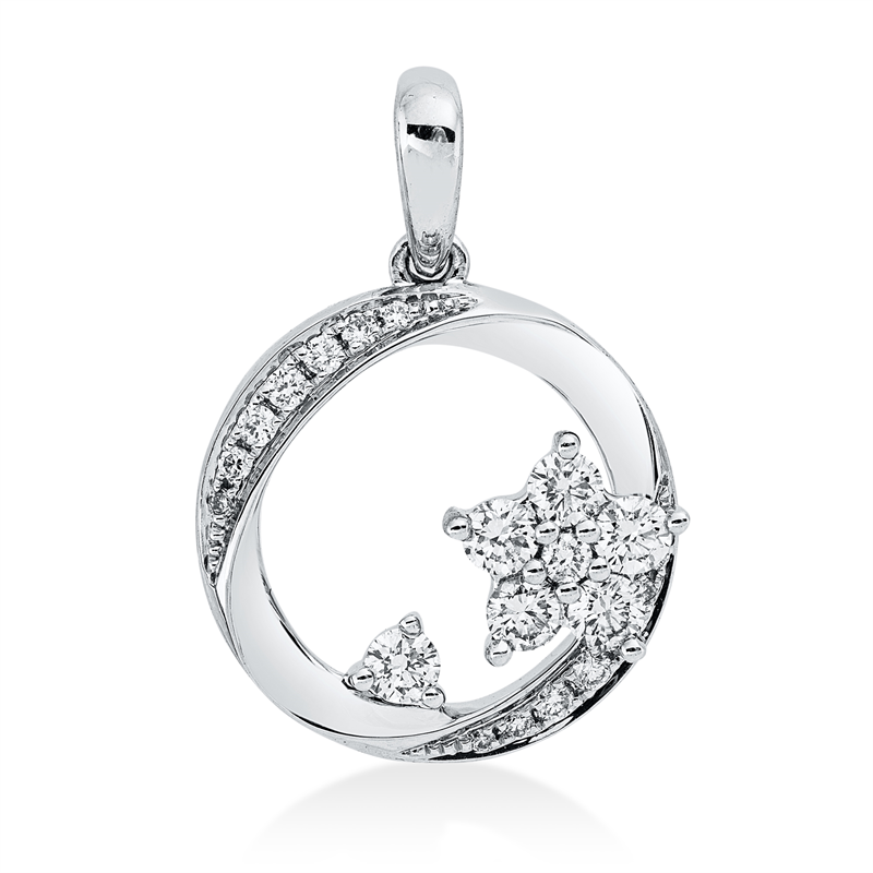 Anhänger    aus 750/-18 Karat Weißgold mit 16 Diamanten 0
