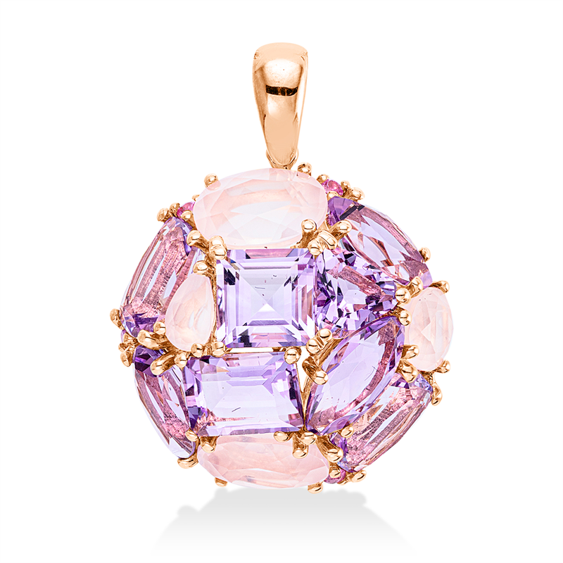 Anhänger mit Amethyst  aus 750/-18 Karat Rotgold  