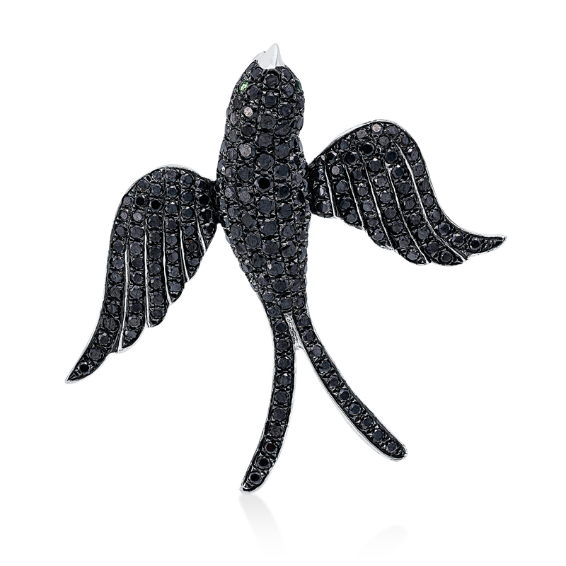 Anhänger mit Tsavorith  aus 750/-18 Karat Weißgold mit 198 Diamanten 2