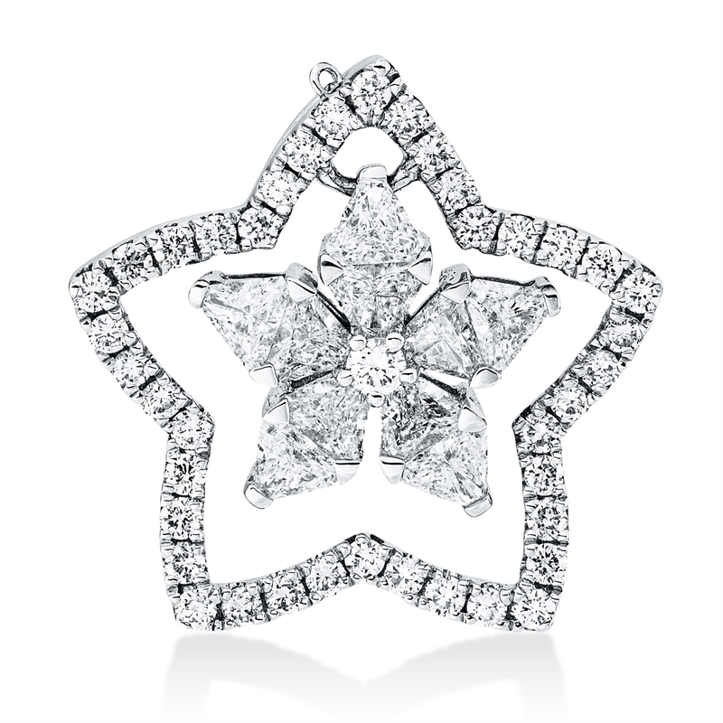 Anhänger    aus 750/-18 Karat Weißgold mit 51 Diamanten 1