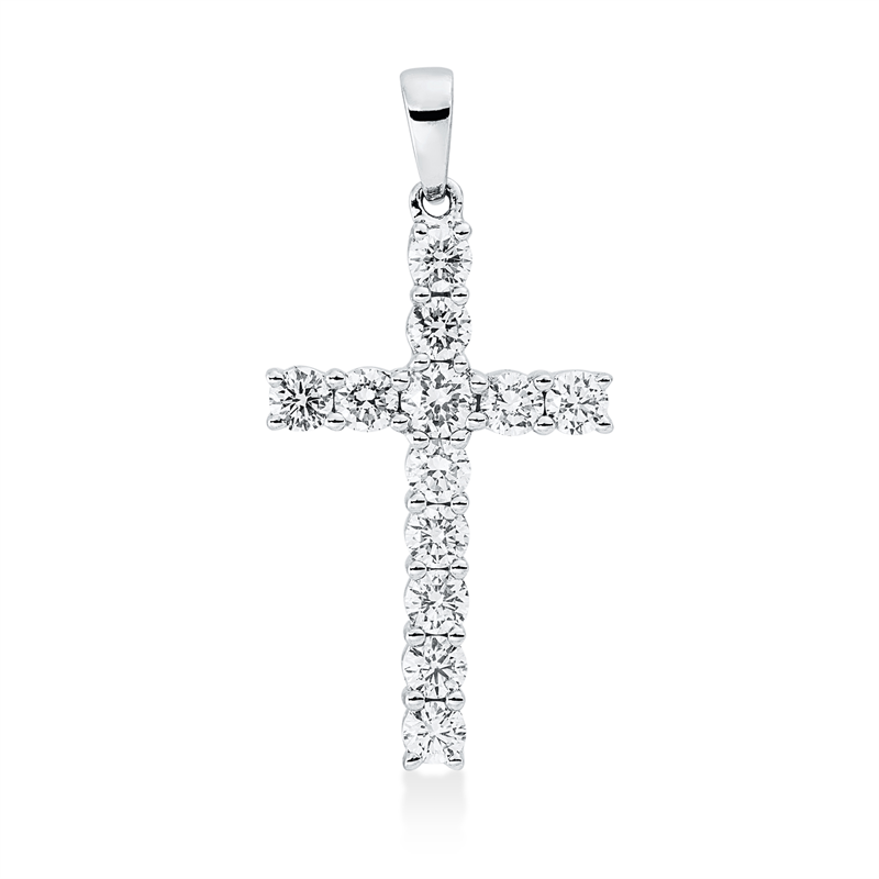 Anhänger    aus 750/-18 Karat Weißgold mit 12 Diamanten 0