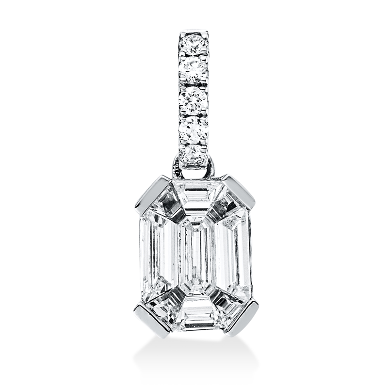 Anhänger    aus 750/-18 Karat Weißgold mit 14 Diamanten 0