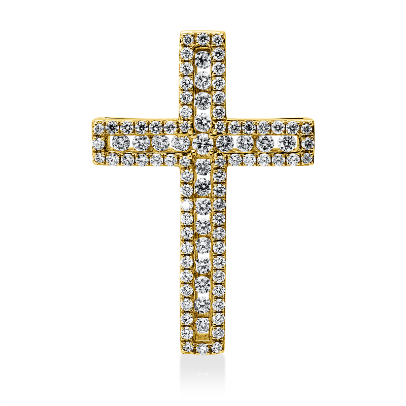 Anhänger    aus 750/-18 Karat Gelbgold mit 92 Diamanten 0