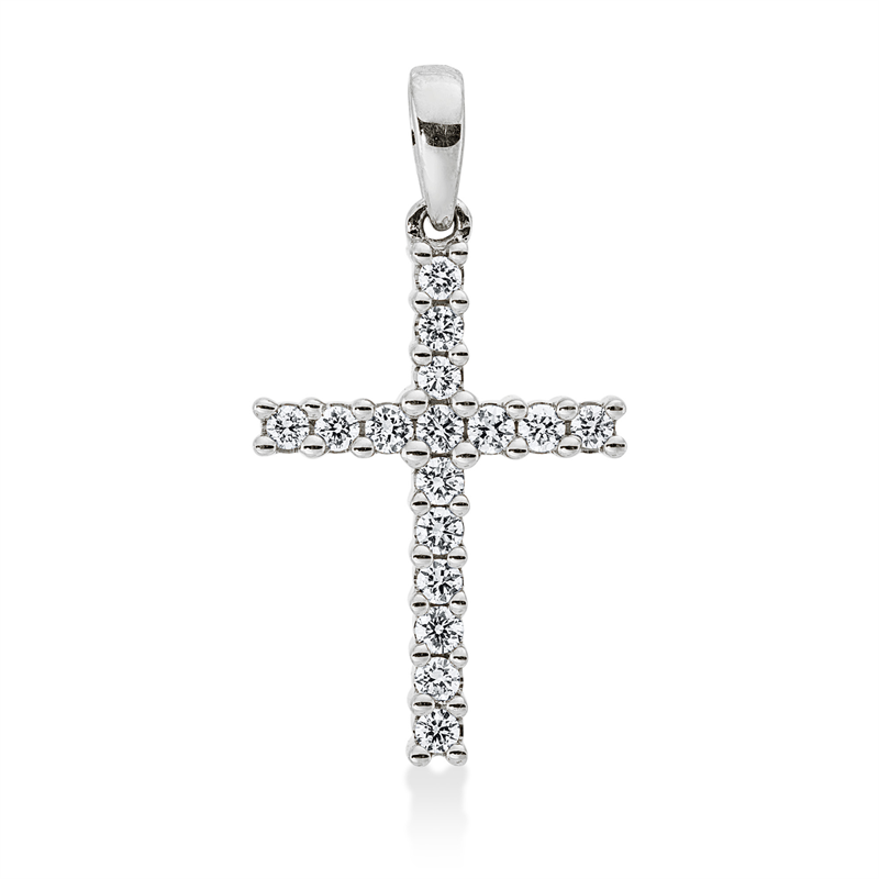 Anhänger    aus 750/-18 Karat Weißgold mit 16 Diamanten 0