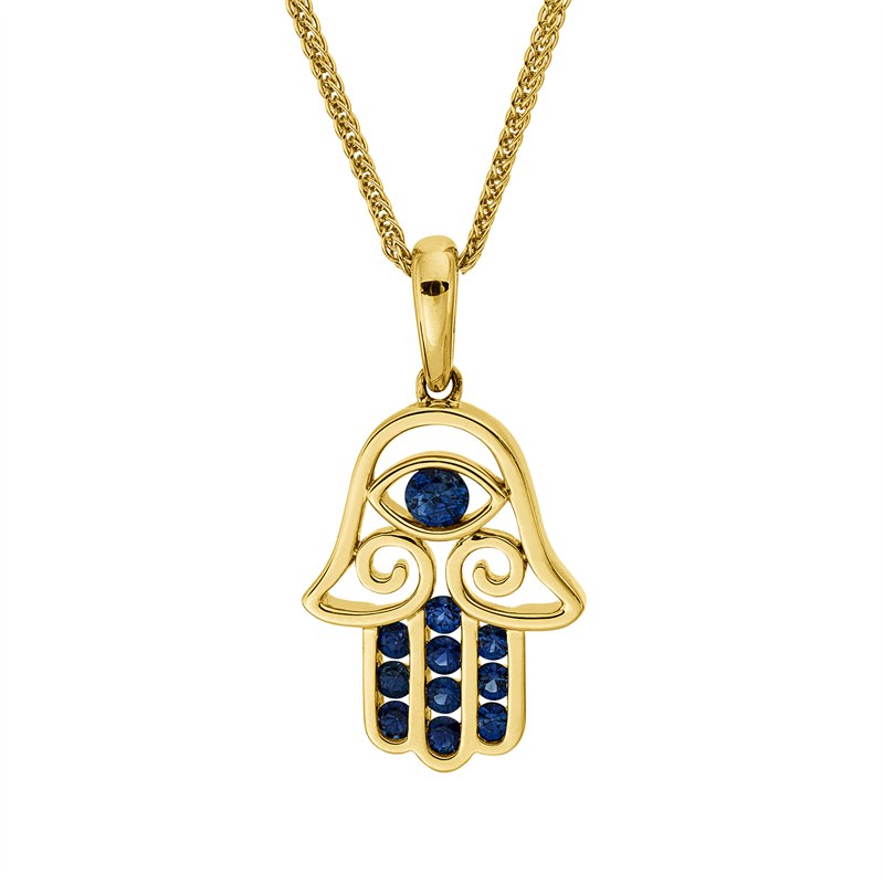 Anhänger mit Saphir  aus 750/-18 Karat Gelbgold  