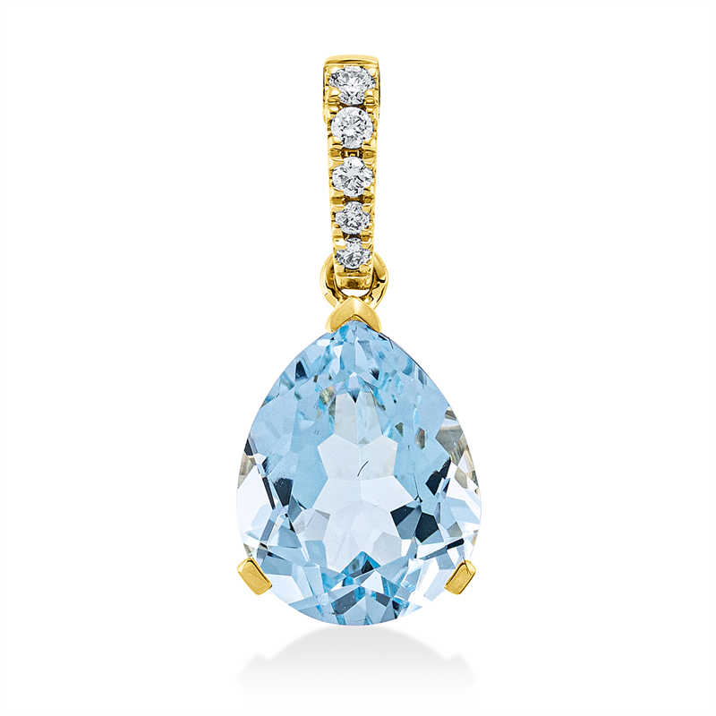 Anhänger mit Topas  aus 750/-18 Karat Gelbgold mit 5 Diamanten 0