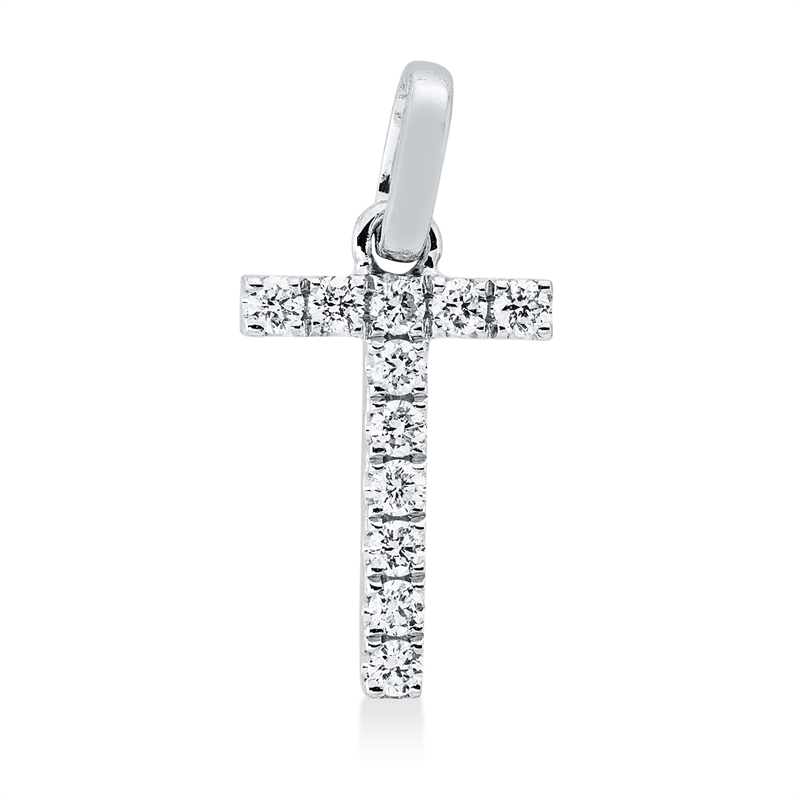 Anhänger    aus 750/-18 Karat Weißgold mit 11 Diamanten 0