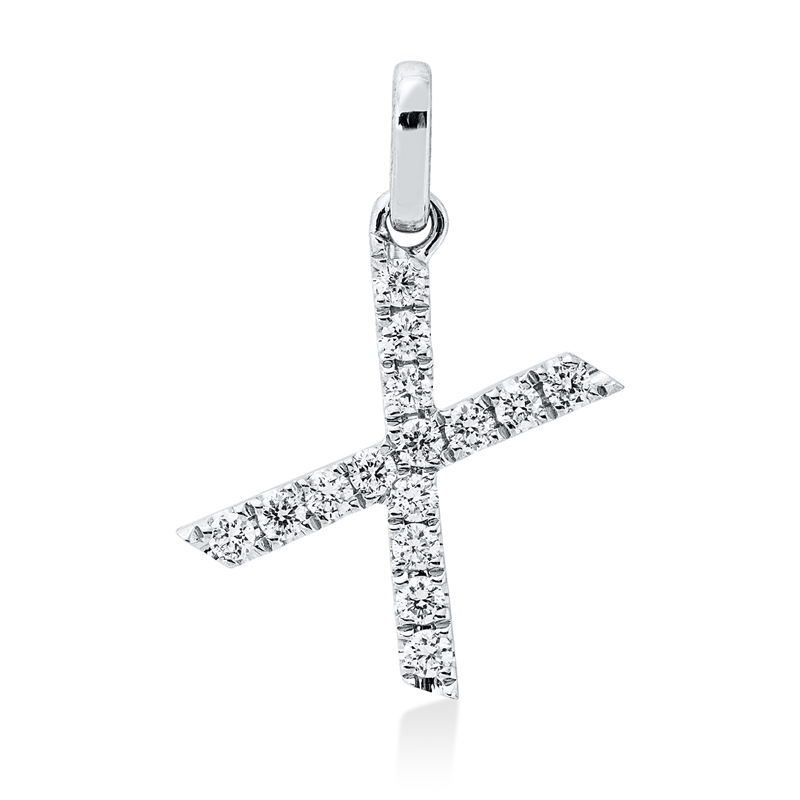 Anhänger    aus 750/-18 Karat Weißgold mit 15 Diamanten 0