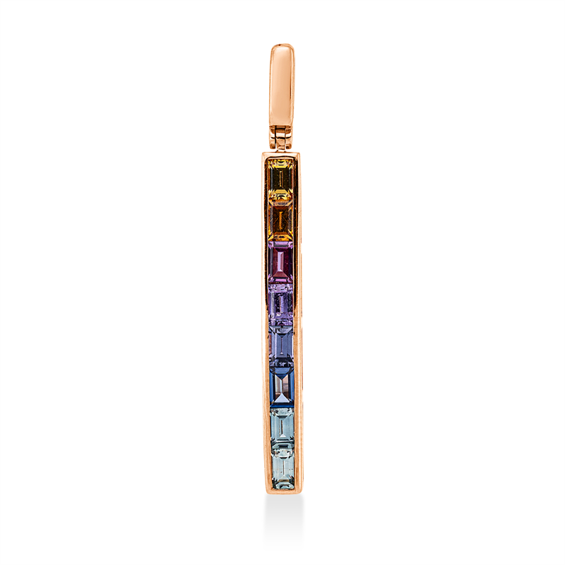 Anhänger mit Saphir  aus 750/-18 Karat Rotgold  