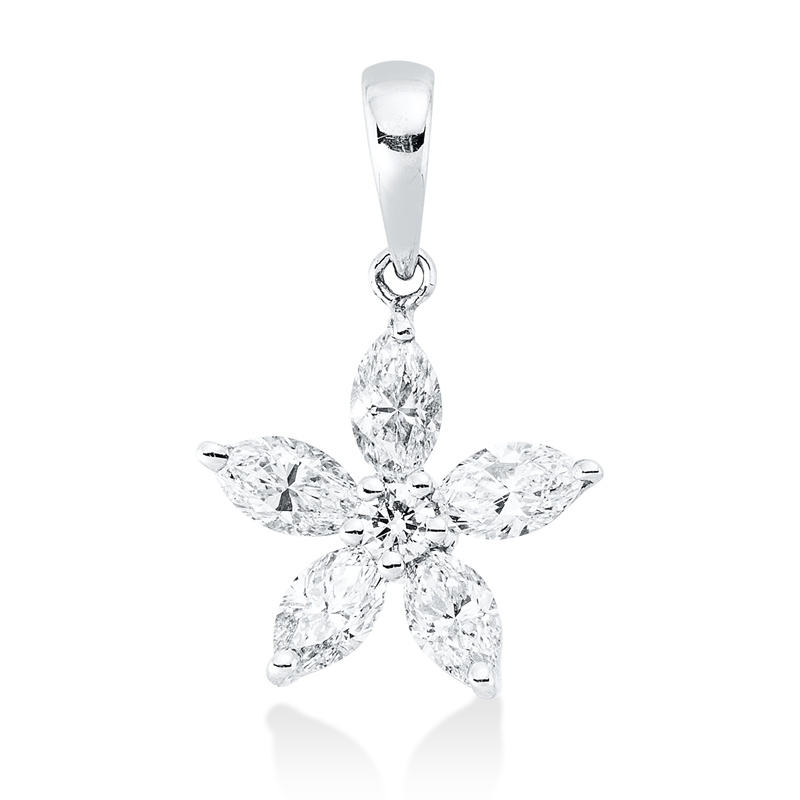 Anhänger    aus 750/-18 Karat Weißgold mit 6 Diamanten 0