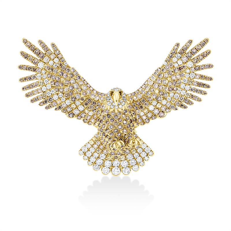 Brosche    aus 750/-18 Karat Gelbgold mit 488 Diamanten 6