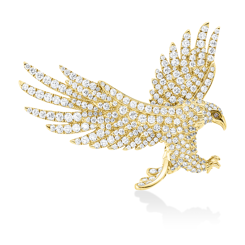 Brosche    aus 750/-18 Karat Gelbgold mit 337 Diamanten 8