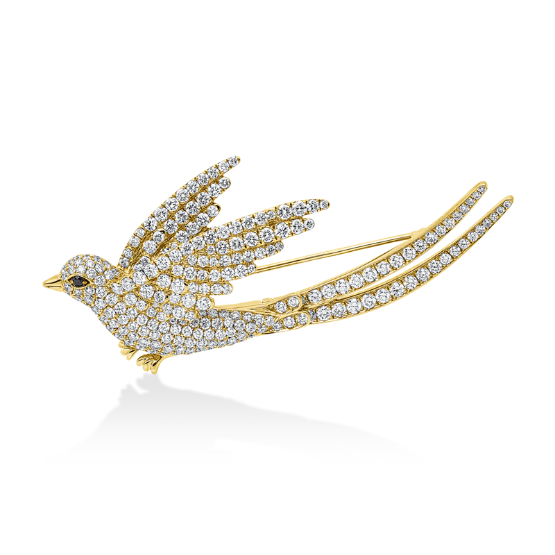 Brosche    aus 750/-18 Karat Gelbgold mit 270 Diamanten 5
