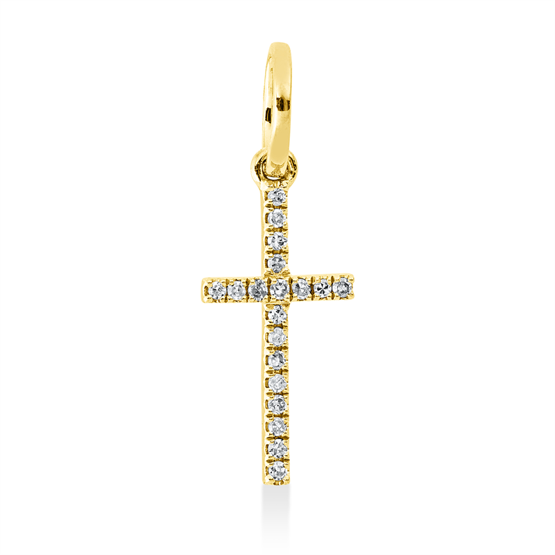 Anhänger    aus 750/-18 Karat Gelbgold mit 19 Diamanten 0