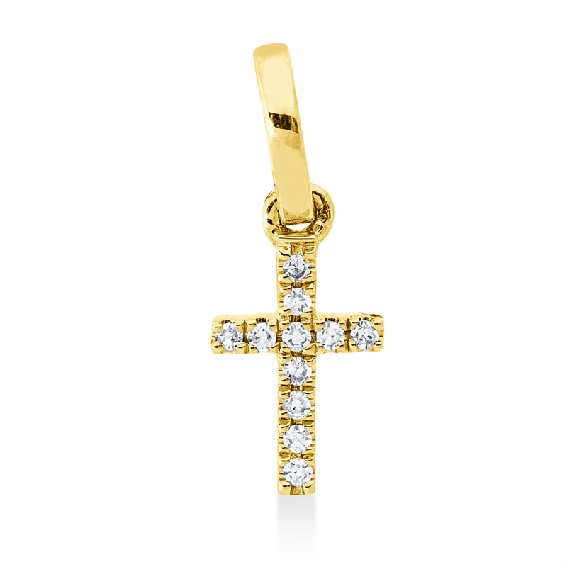 Anhänger    aus 750/-18 Karat Gelbgold mit 11 Diamanten 0