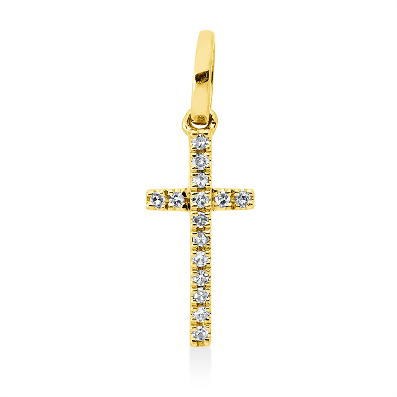 Anhänger    aus 750/-18 Karat Gelbgold mit 15 Diamanten 0
