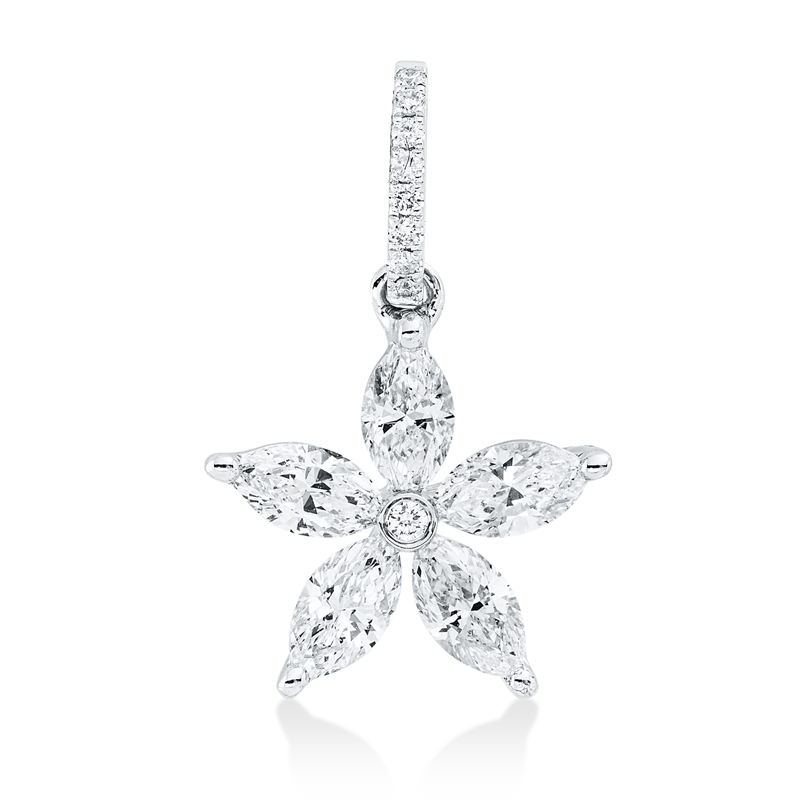 Anhänger    aus 750/-18 Karat Weißgold mit 14 Diamanten 0