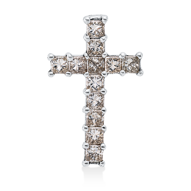 Anhänger    aus 750/-18 Karat Weißgold mit 12 Diamanten 1