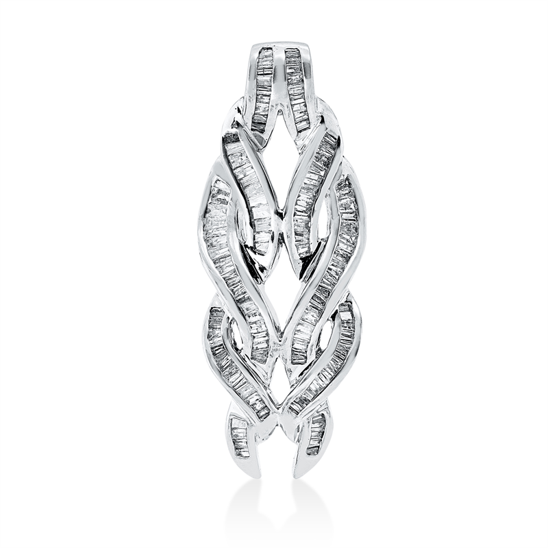 Anhänger    aus 750/-18 Karat Weißgold mit 114 Diamanten 1 ct