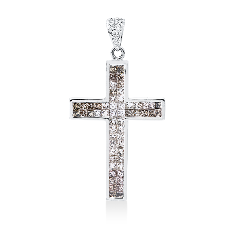 Anhänger    aus 750/-18 Karat Weißgold mit 68 Diamanten 1
