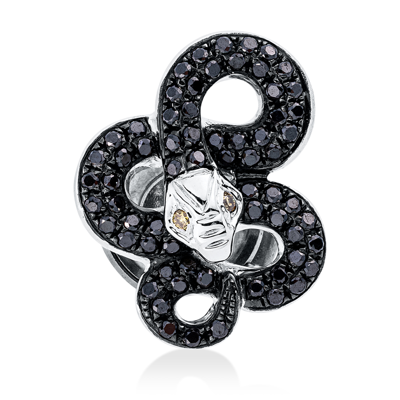 Brosche    aus 750/-18 Karat Weißgold mit 70 Diamanten 0