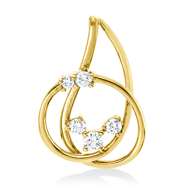 Anhänger    aus 750/-18 Karat Gelbgold mit 5 Diamanten 0