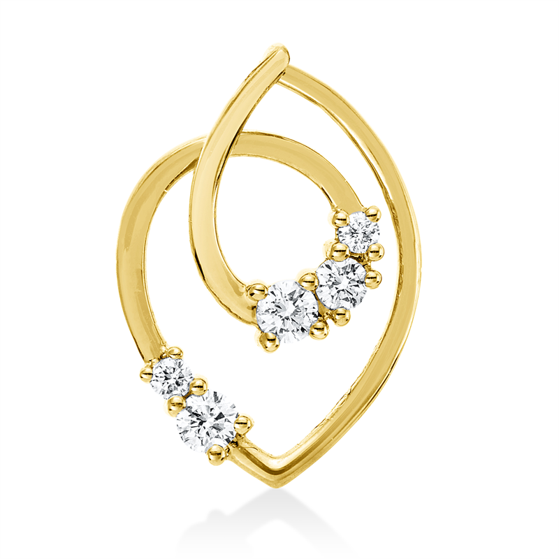 Anhänger    aus 750/-18 Karat Gelbgold mit 5 Diamanten 0