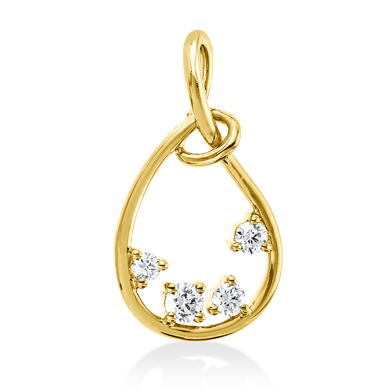 Anhänger    aus 750/-18 Karat Gelbgold mit 4 Diamanten 0