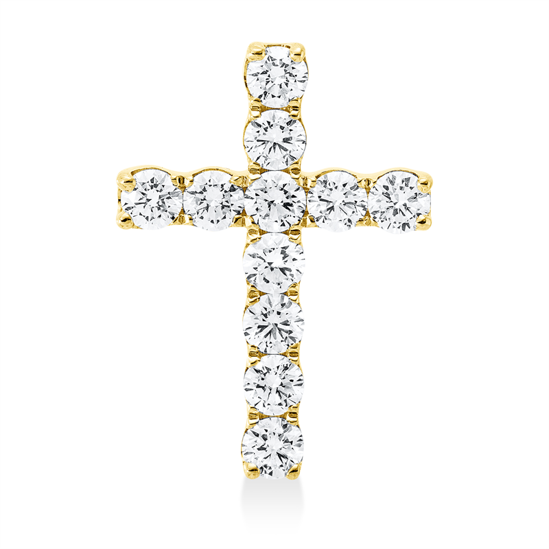 Anhänger    aus 750/-18 Karat Gelbgold mit 11 Diamanten 1 ct