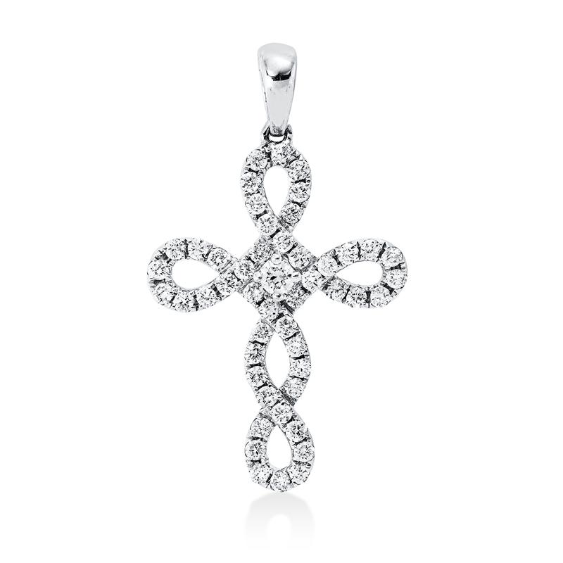 Anhänger    aus 750/-18 Karat Weißgold mit 49 Diamanten 0