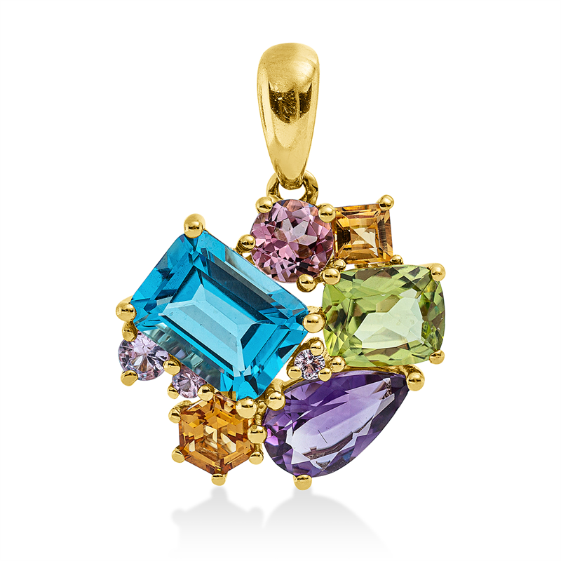 Anhänger mit Saphir  aus 750/-18 Karat Gelbgold  