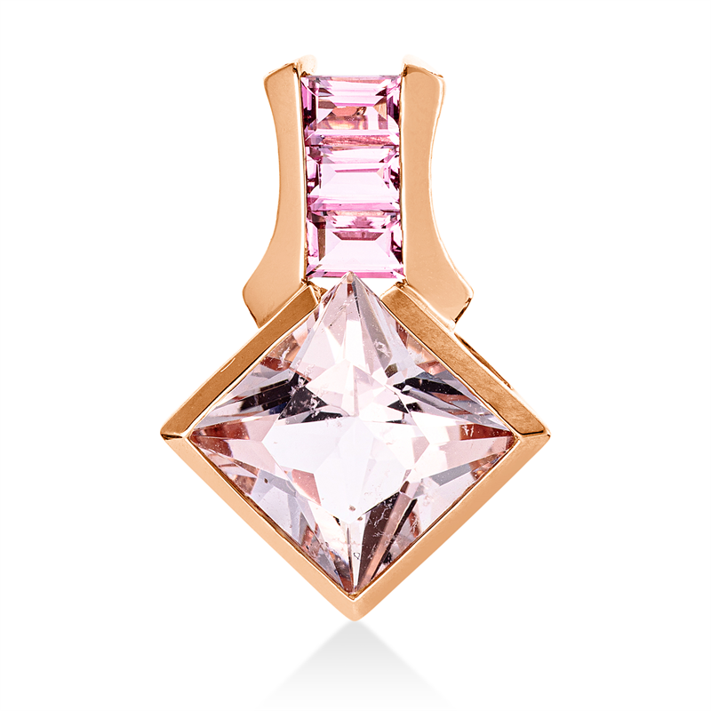 Anhänger mit Morganit  aus 750/-18 Karat Rotgold  