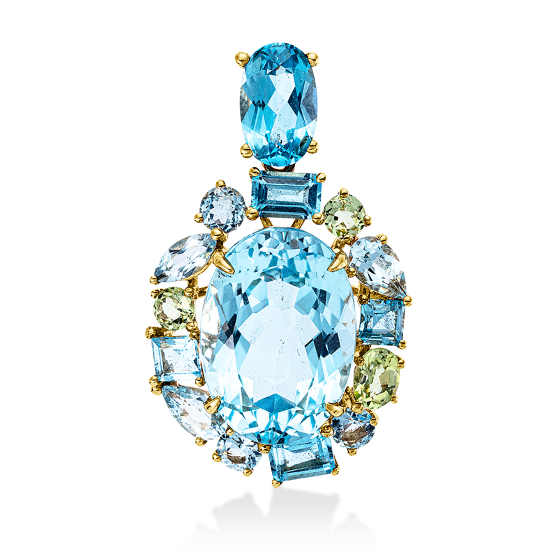 Anhänger mit Peridot  aus 750/-18 Karat Gelbgold  