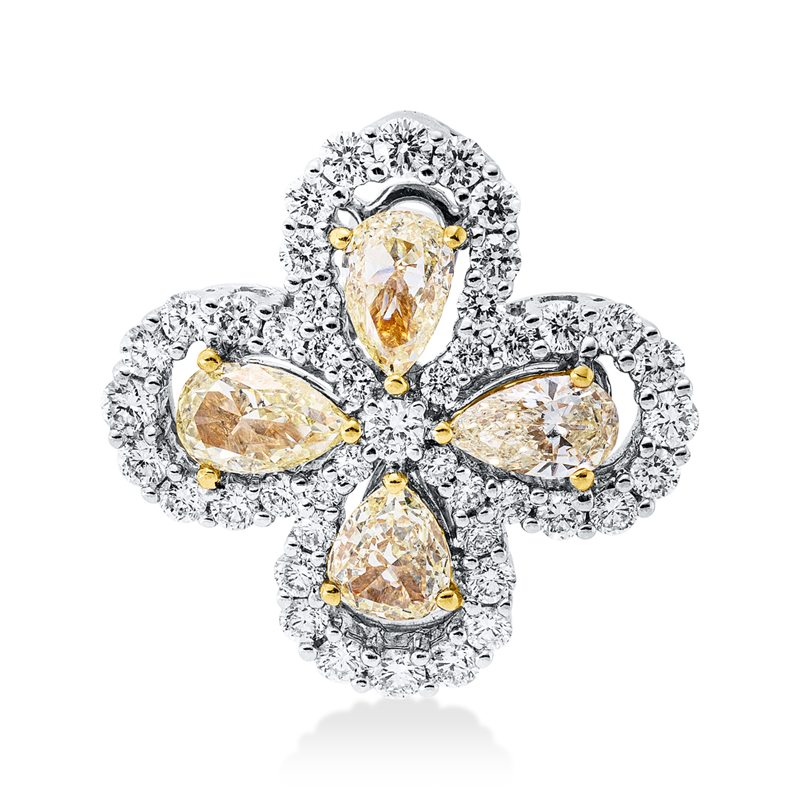Anhänger    aus 750/-18 Karat Weißgold / Gelbgold mit 49 Diamanten 1