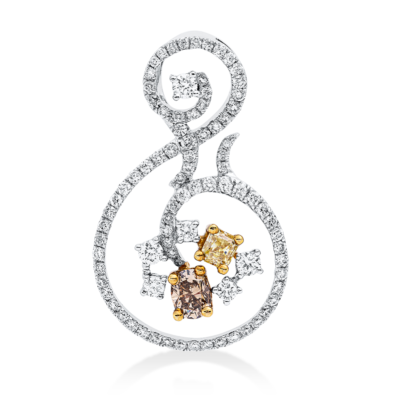 Anhänger    aus 750/-18 Karat Weißgold mit 87 Diamanten 1