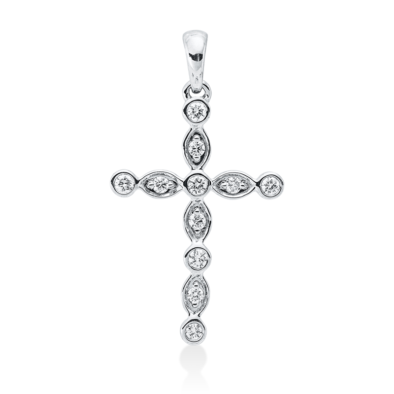 Anhänger    aus 750/-18 Karat Weißgold mit 11 Diamanten 0