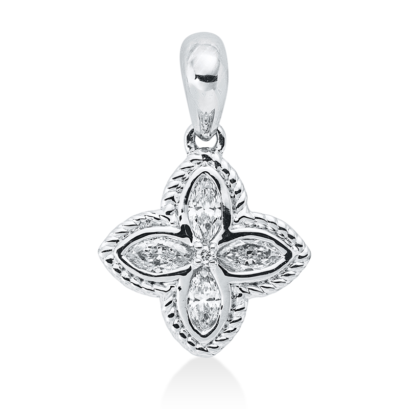 Anhänger    aus 750/-18 Karat Weißgold mit 5 Diamanten 0