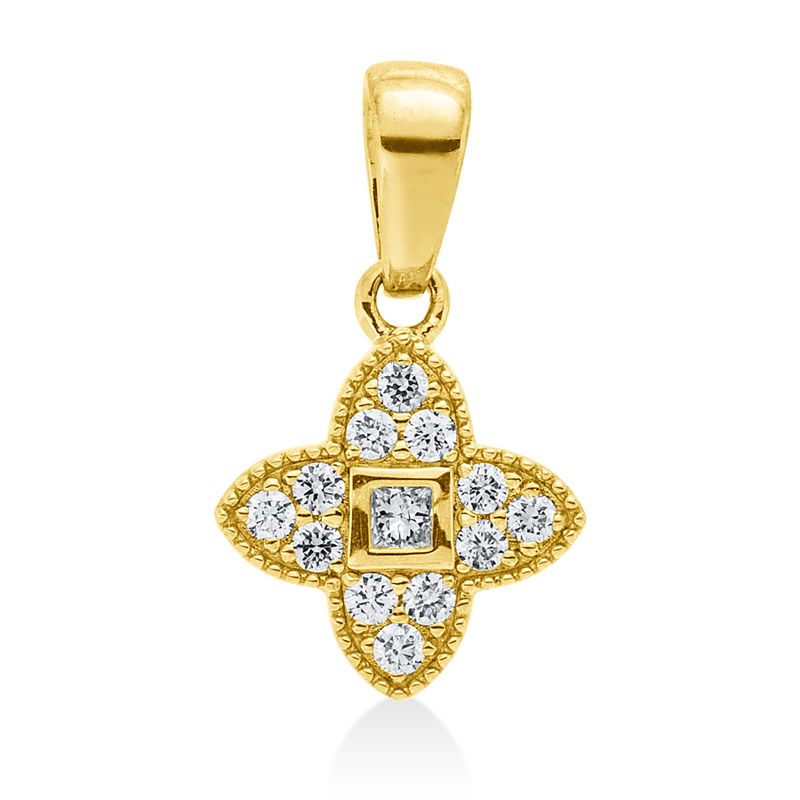 Anhänger    aus 750/-18 Karat Gelbgold mit 13 Diamanten 0