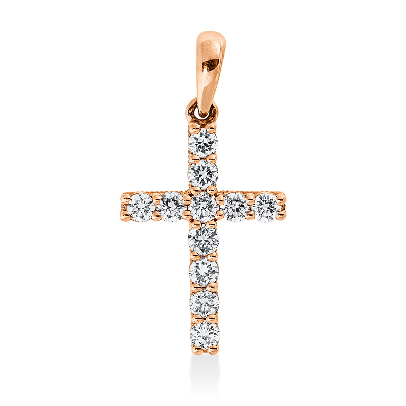 Anhänger    aus 585/-14 Karat Rotgold mit 11 Diamanten 0