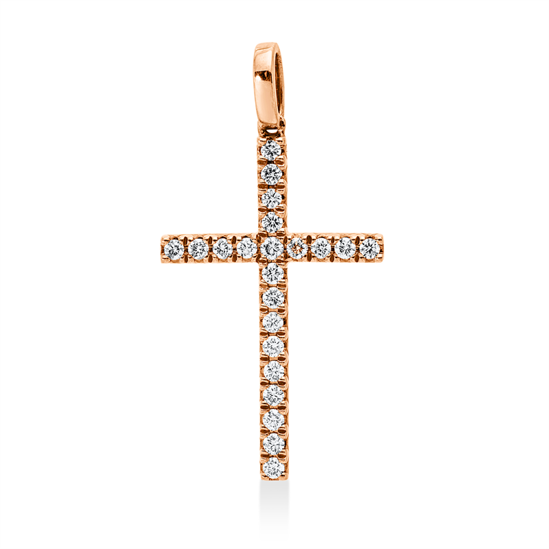 Anhänger    aus 585/-14 Karat Rotgold mit 22 Diamanten 0