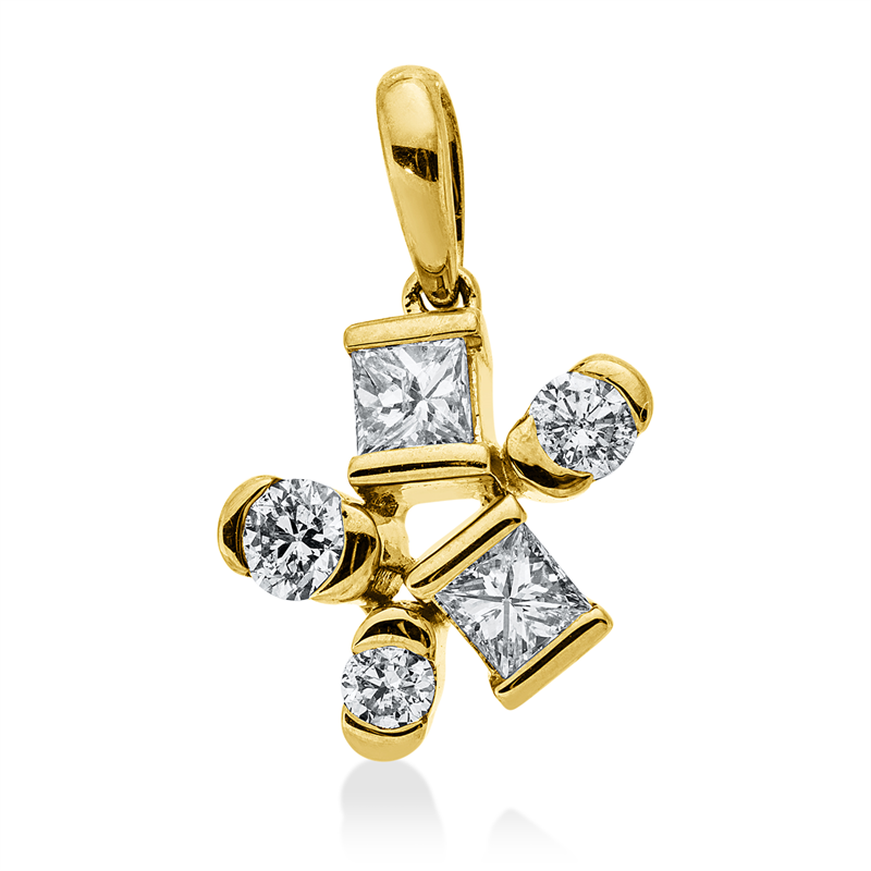 Anhänger    aus 585/-14 Karat Gelbgold mit 5 Diamanten 0