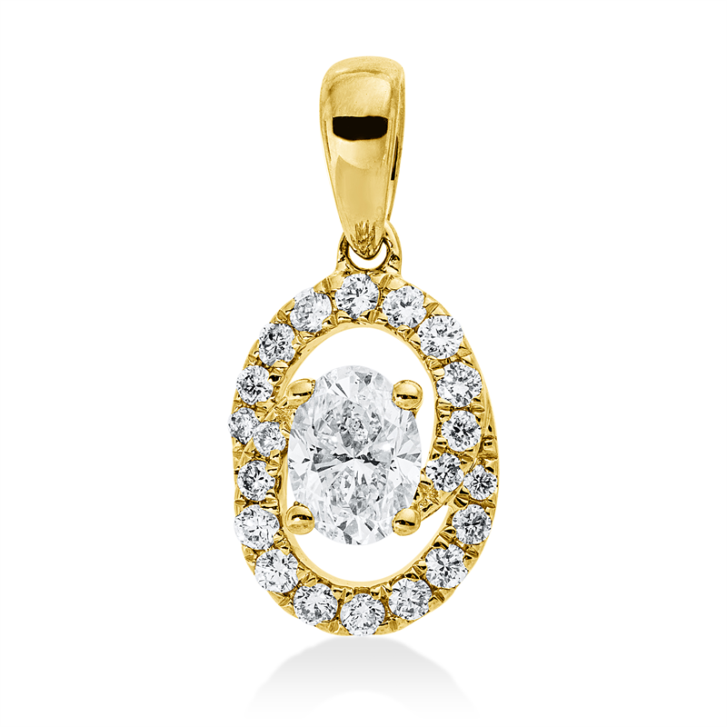 Anhänger    aus 585/-14 Karat Gelbgold mit 21 Diamanten 0
