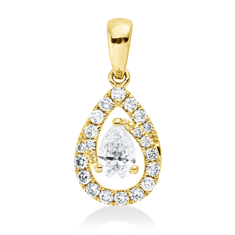 Anhänger    aus 585/-14 Karat Gelbgold mit 21 Diamanten 0