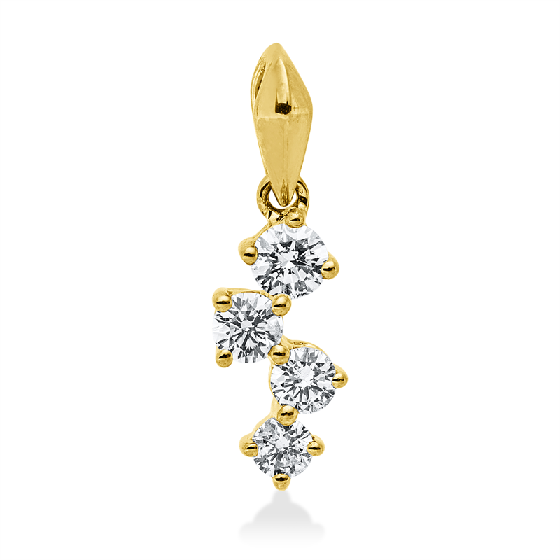 Anhänger    aus 585/-14 Karat Gelbgold mit 4 Diamanten 0