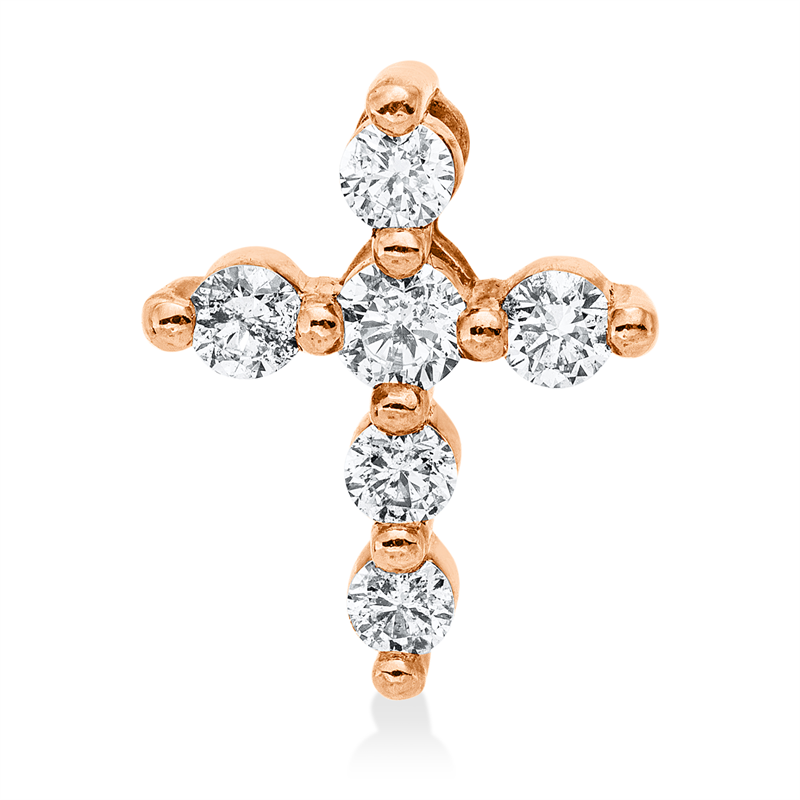 Anhänger    aus 585/-14 Karat Rotgold mit 6 Diamanten 0